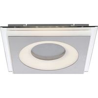 Deckenlampe Wohnzimmerleuchte Esszimmerlampe Deckenleuchte Küchenlampe Schlafzimmerleuchte, Metall Acryl Spiegel nickel-matt satiniert, LED 20W 935Lm 3000K warmweiß, L 34 cm