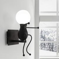 Humanoid Wandleuchte E27 Kreative Dekorative Wandleuchte Moderne Innen für Schlafzimmer Kinderzimmer Korridor - Schwarz