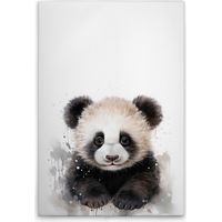 Leinwandbild Baby Panda Kinderzimmer M1-No.51898 - Kunstdruck auf Leinwand in Weiß Schwarz - Wandbild 40 x 50 cm