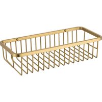 Milos Colore Brushed Brass Rectangular Wall Mounted Wire Basket