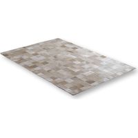 Tapis Patchwork en Cuir Tons Neutres Élégance Intemporelle - Chanpagne