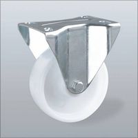 RUOTA IN POLIAMMIDE NYLON BIANCA NUCLEO SUPPORTO ZINC RUOTE GIREVOLI FRENO FISSE - RUOTA FISSA Ø125