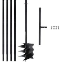 Vidaxl – Tarière manuelle 250 mm avec tube d'extension 4 m – Acier super résistant pour sols durs – Usage professionnel – Assemblage facile