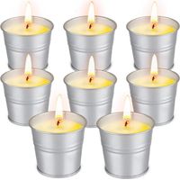 Bougie Citronnelle 8 Pieces Bougies en Cire De Soja Naturel Lot Bougies parfumée cire de cadeau d'été Bougie Citronnelles pour Jardin Voyage Camping le barbecue l'intérieur et l'extérieur
