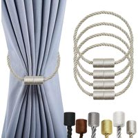 4er-Pack magnetische Vorhang-Raffhalter, Vorhang-Raffhalter, Vorhang-Raffhalter mit dickerem gedrehtem Seil und starkem Magneten für Vorhänge