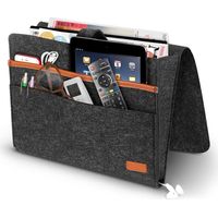 Sac de rangement en feutre avec poches pour table de chevet, organisateur suspendu pratique pour lit, canapé ou bureau, pour téléphone, magazines, tablette, télécommandes