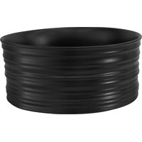 ML-Design Lavabo in Ceramica Nero Opaco Ø 41 x 18 cm Rotondo Lavandino da Appoggio Lavello Design Moderno Elegante Sanitari per Bagno Scarico Standard 45 mm Resistente ai Graffi