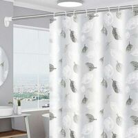 Rideau de douche anti-moisissure 180 x 200 cm, imperméable, blanc, lavable, avec 12 crochets, pour la maison, l'hôtel et la baignoire - Crezuo