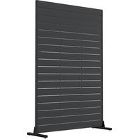 Outsunny biombo de 6 paneles de HDPE, 120x174cm, biombo separador de ambientes con soporte, aspecto de vetas de madera, para interior, exterior, negro