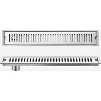 ALLIANDISCaniveau Douche Italienne avec Filtre À Cheveux,Caniveau De Douche en Acier Inoxydable,Siphon Douche Italienn,10 60cm