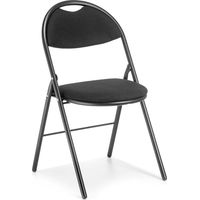 Lot de 2 chaises pliante de Bureau Conférence professionnelle GEO structure noir rembourrée tissue noir