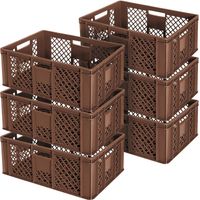 BRB 6x Eurobehälter durchbrochen/Stapelkorb, LxBxH 600x400x240 mm, lebensmittelecht, Industriequalität (braun)