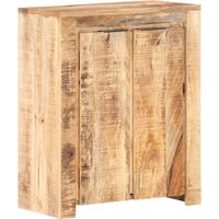 Vidaxl – Buffet en bois de manguier brut 59x33x75 cm – 2 portes – Durable et unique – Pour salon moderne
