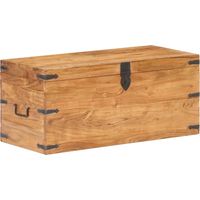Vidaxl – Coffre en bois d'acacia massif 90x40x40 cm – Verrouillable – Poignées latérales – Pour rangement intérieur et extérieur