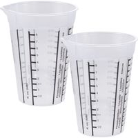 2x Messbecher für kleine Mengen, mit Innenmesskonus, 250 ml, Mario, klar/schwarz