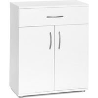 Weißer Schrank 57x69x29 cm mit zwei Türen, einem Regal und einer Schublade - Dalia