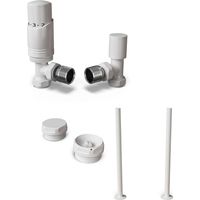 Talus Bold - Thermostatic Radiator Valve & Installation Kit - White Angled 15mm