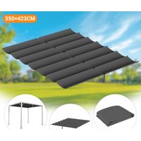 Jiubiaz 350×423cm Dunkelgrau Pavillon Ersatzdach für 3.65×4.85m Gartenpavillon, Wasserabweisende Dachplane