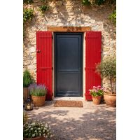 Puerta de entrada de madera maciza Elina, H.215xL.90 cm, lado de la tabla, p. izquierda, GD MENUISERIES