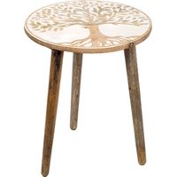 Signes Grimalt Mesa Auxiliar Muebles Mesa Rústica Árbol Vida Mueble Auxiliar Marrón 39x39x47cm 28525