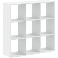 Vidaxl – Bibliothèque blanche 102x32x102 cm – Bois d'ingénierie – 9 compartiments – Rangement spacieux et facile à entretenir