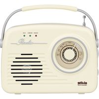 Radio portative FM 20W avec AUX et USB rechargeable – Antenne télescopique – Affichage analogique – Pour salle de bain – Silva Schneider