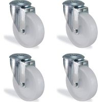 Lot roulettes à oeil pivotante polypropylène diamètre 125mm charge 450kg