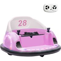 AIYAPLAY 360° Rotation 12V Kids Bumper Car w/ Remote Control, Pink