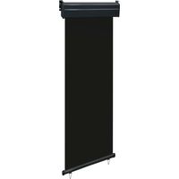 Auvent paravent store brise-vue latéral rétractable de patio jardin terrasse balcon protection visuelle écran 60 x 250 cm noir