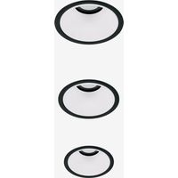 Pack de 3 downlights LED encastrables avec cadres ronds Ø8 cm en aluminium Luisiana SKLUM Noir - Blanc