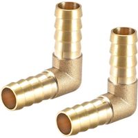 YMYNY 12mm Brass Barbed Pipe Fitting 90 Degree Elbow Pipe Connector Coupler Pipe Adapter 2 Pack
