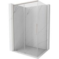 Mexen Rox schiebbare Duschkabine 130 x 75 cm, transparent, gebürsteter Nickel - 8C2-130-075-97-00