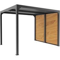 Pergola Bioclimatica in Alluminio 240x300 con Frangisole Simil Legno
