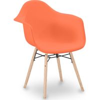 Sedia da Pranzo Design Scandinavo - Gambe in Legno - Nordika Arancione
