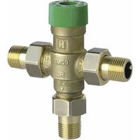 Mitigeur thermostatique ss raccord fileté 3/4'' av clapets AR intégrés - HONEYWELL HOME : TM50-1/2ERV