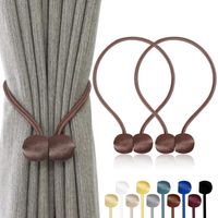 Lot de 2 Embrasses Rideaux Magnétiques, Corde Polyester, Aimants Nickelés, Pour Salon Chambre Salle De Bain