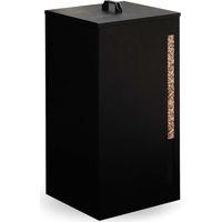 Idmarket – Réservoir à granulés 45 kg noir – Acier galvanisé – Dimensions 36 x 36 x 76 cm – 4 roulettes pour déplacement facile