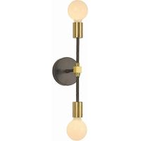 Applique murale de salle de bain 2 ampoules E27 - Moderne - Style industriel - Vanité - Applique murale - Applique murale de salle de bain (dor/noir)