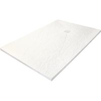 Ondée - Plato de ducha NARA - 70x180 cm - textura pizarra - blanco - con desagüe