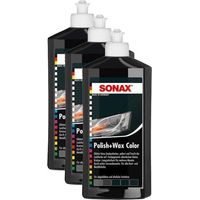 Polish + cire - SONAX - Couleur Noir - Carrosserie - Flacon 500ml - Lot de 3