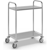 eurokraft basic, Chariot de service en inox, 2 plateaux, L x l