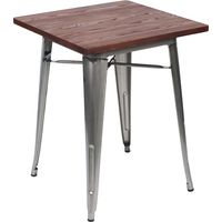 Mesa de Comedor Industrial Cuadrada de Madera y Acero 60x60x76cm 7house