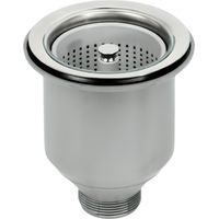 Ablaufventil Spüle INOX 115 mm mit Abfallfilter VEGETARIAN für Loch 90 mm