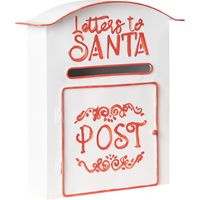 Boîtes aux Lettres pour Père Noël en Métal Accessoire Décoration Intérieur Extérieur Blanche Espoo