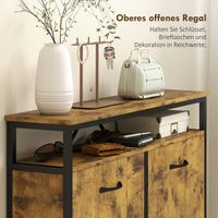 Placard à chaussures avec 4 tiroirs rabattables, design étroit, étagère ouverte, pour 12 à 20 paires, acier, marron