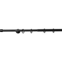 Gardinenstange ausziehbar 1-lauf 16-19mm Kappe für Fenster mit Wandmontage - Black - 120-210 cm