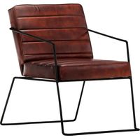 Fauteuil-Chaise de relaxation-Fauteuil Relax Marron foncé Cuir véritable 557608
