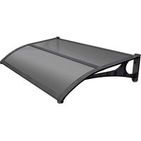 pensilina da esterno essenza con supporto grigio e copertura in policarbonato compatto satinato opalino 135x100 cm