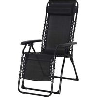Chillvert Catania chaise longue nera in acciaio e textilene