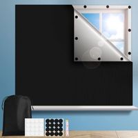 QORVA-Store Occultant Fenêtre sans Perçage 100x145CM Store Occultant Tissu Isolation pour Fenêtre de Toit - Protection Solaire Film Occultant Fenetre Portable pour Bébé Chambre